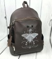 Plecak Abbey brązowy z haftem ćmy  