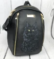  Plecak czarny z haftem kota maine coon