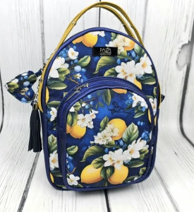  Plecak Kamila granat nabłyszczany cytryny