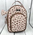  Plecak Kamila brąz różowa panterka