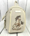 Plecak ecru z haftem konia