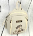  Plecak ecru z haftem konia