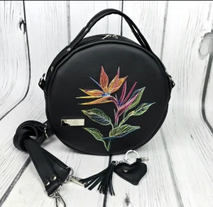 Torebka okrągła czarna strelicja