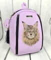  Plecak jasny fiolet z haftem kota maine coon