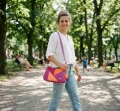 Torebka Sofia fuksja z pomarańczem