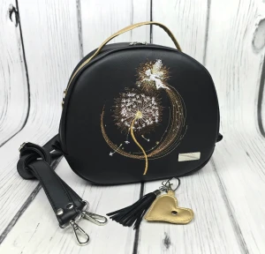 Torebka Hugo czarna z haftem wróżki z dmuchawcem