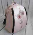  Plecak róż perłowy z haftem storczyka 