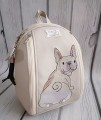 Plecak ecru z haftem buldoga 