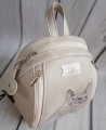  Plecak ecru z haftem buldoga 