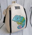  Plecak ecru z haftem kameleona 