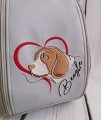  Plecak szary z haftem beagle'a 