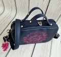 Torebka box granat z haftem mandali 
