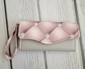 Portfel tufted róż