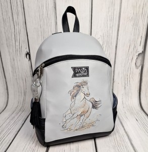 Plecak Abbey szary z haftem konia