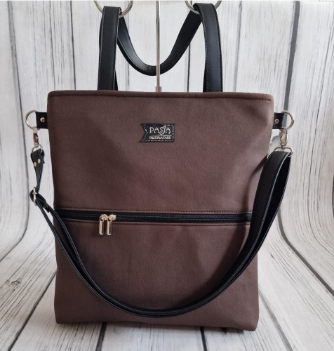 Torebka shopper ekozamsz brąz czekoladowy