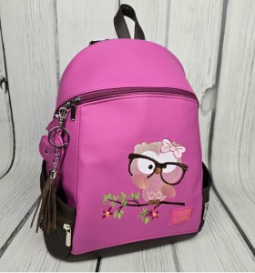 Plecak Abbey fuksja z haftem sowy