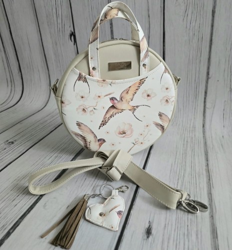 Torebka Magdalena ecru jaskółki