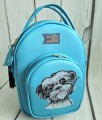  Plecak Kamila turkusowy z haftem shih tzu 