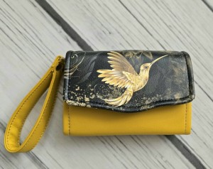  Portfel musztardowy z kolibrem M