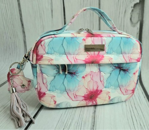 Torebka box mini Glass flowers fuchsia