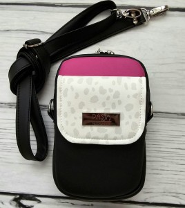 Torebka box telefon szara panterka