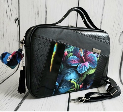 Torba na laptop hibiskus patchwork  