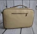 Torebka box A4 ciemny beż tłoczone kwiaty 