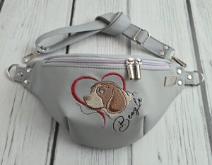 Nerka szara z haftem beagle'a L  