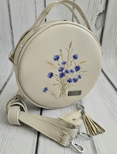 Torebka okrągła ecru chabry