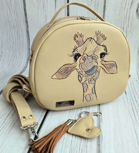 Torebka Hugo ciemny beż z haftem żyrafy