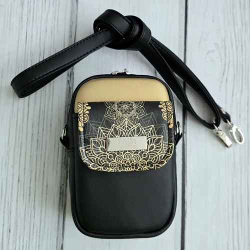 Torebka box telefon czarna mandala