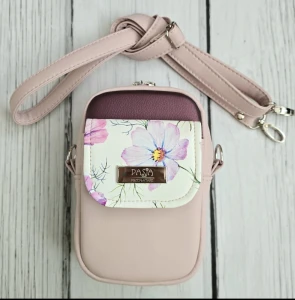 Torebka box telefon pudrowy róż kosmosy