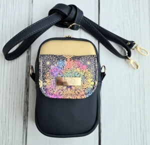 Torebka box telefon granat gold mandala