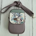 Torebka box telefon brudny fiolet jungle parrots
