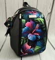 Plecak czarny z hibiskusem