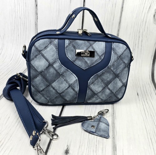 Torebka box mini granat jeans 