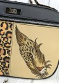 Torebka box A4 leopard w piórku