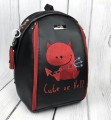  Plecak czarny z haftem diabełka 