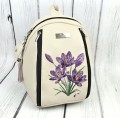  Plecak ecru z haftem krokusów 