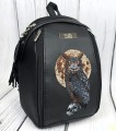  Plecak czarny z haftem sowy z czaszką  L   