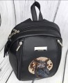  Plecak czarny z haftem sowy z czaszką  L   