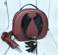 Torebka Hugo burgund z haftem skrzydeł